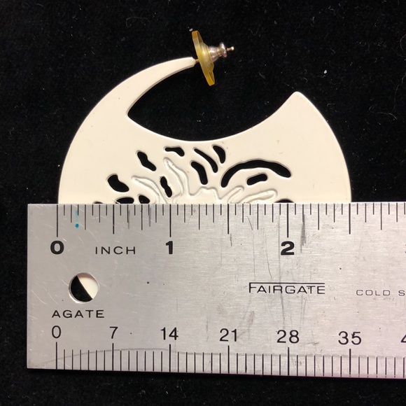 Vintage Rare Anne Klein Lion Head Logo Crescent Shaped Earrings - Picture 15 of 16